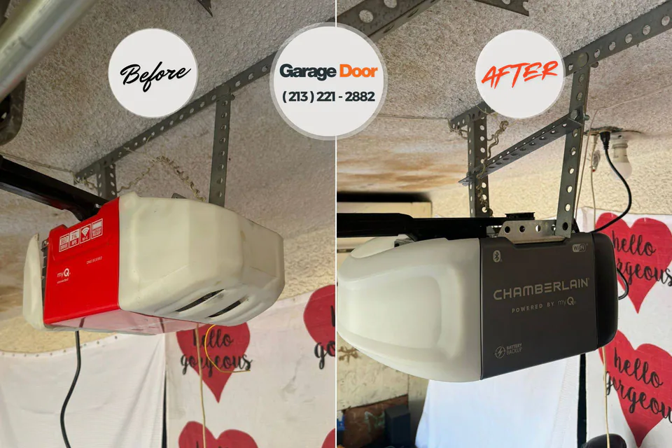 Before and after: garage door repair Ojai, CA